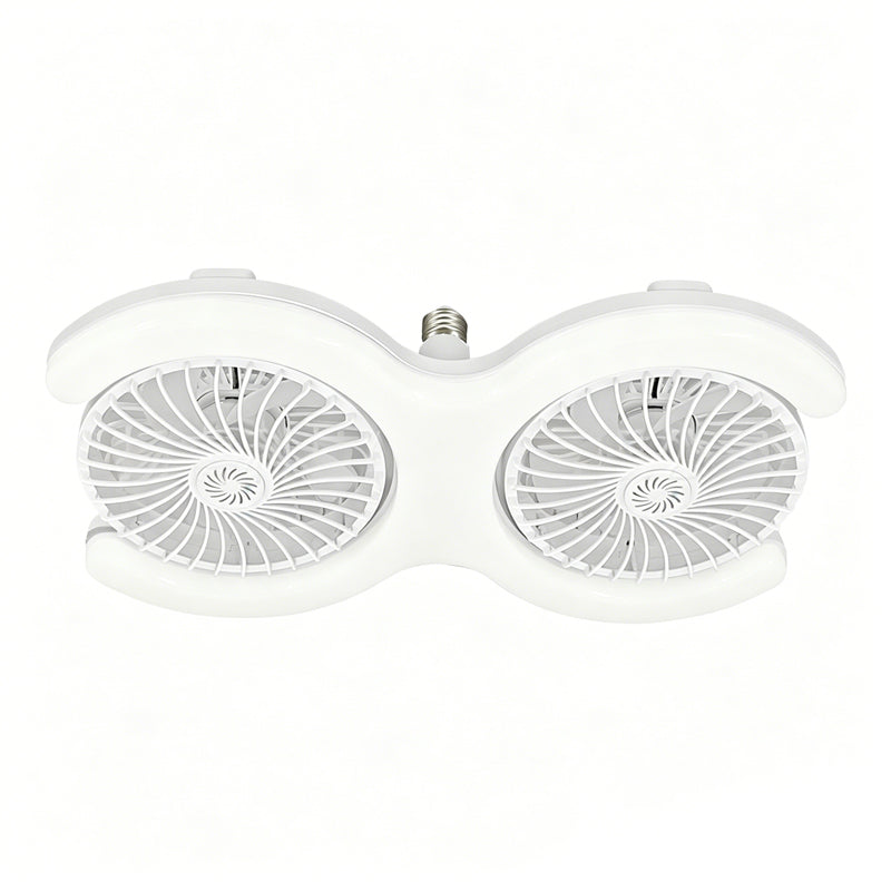 Dual-Head LED Ceiling Fan with Light