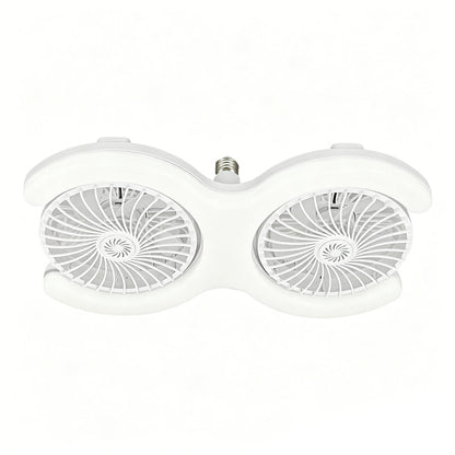 Dual-Head LED Ceiling Fan with Light