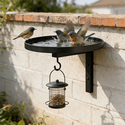 Wall-Mounted Metal Bird Bath Basin