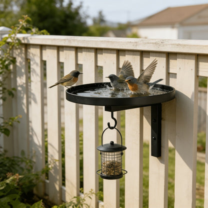 Wall-Mounted Metal Bird Bath Basin