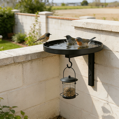 Wall-Mounted Metal Bird Bath Basin
