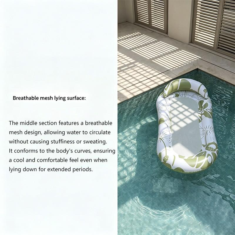 Inflatable Pool Float Hammock with Mesh Center