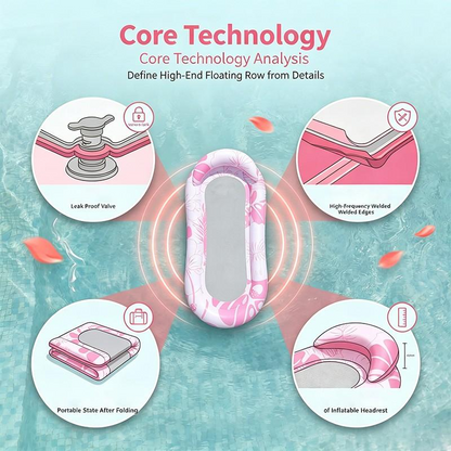 Inflatable Pool Float Hammock with Mesh Center