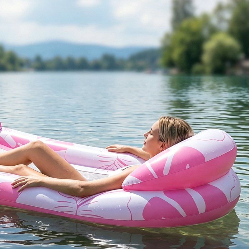 Inflatable Pool Float Hammock with Mesh Center
