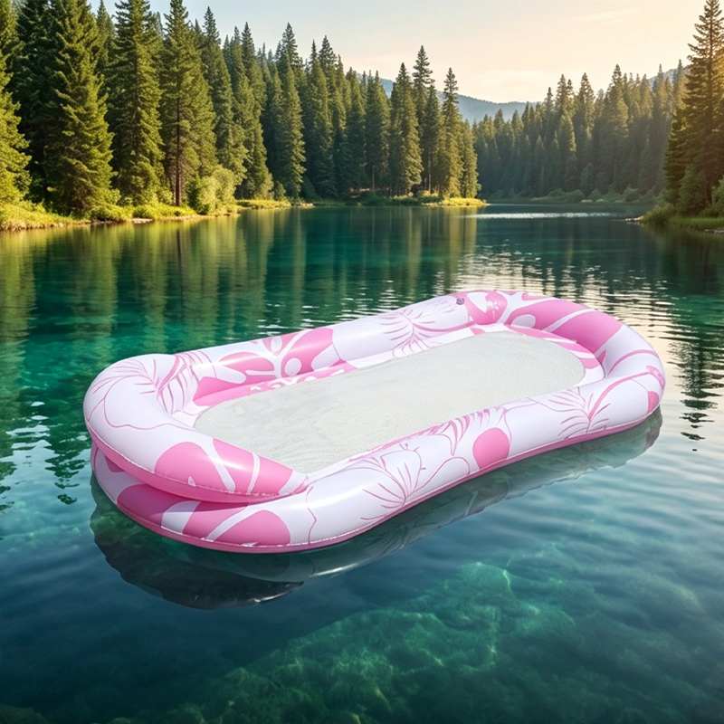 Inflatable Pool Float Hammock with Mesh Center