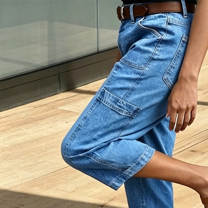 📢📢50% OFF !! ⏰Women's Casual Stretchy Cropped Denim Pants