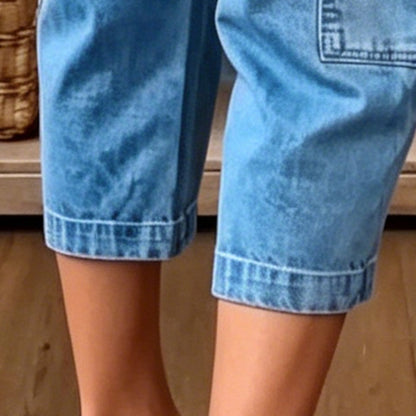 📢📢50% OFF !! ⏰Women's Casual Stretchy Cropped Denim Pants