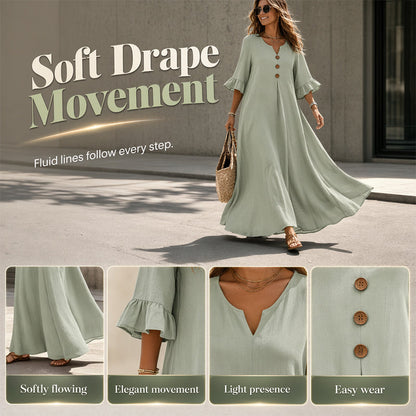 👗 LIMITED-TIME 50% OFF! ✨ Women's V-Neck Loose Maxi Dress – Flowing Silhouette, Soft Drape, Day to Dinner 🌙
