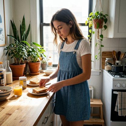 Women's Casual Overall Pinafore Dress