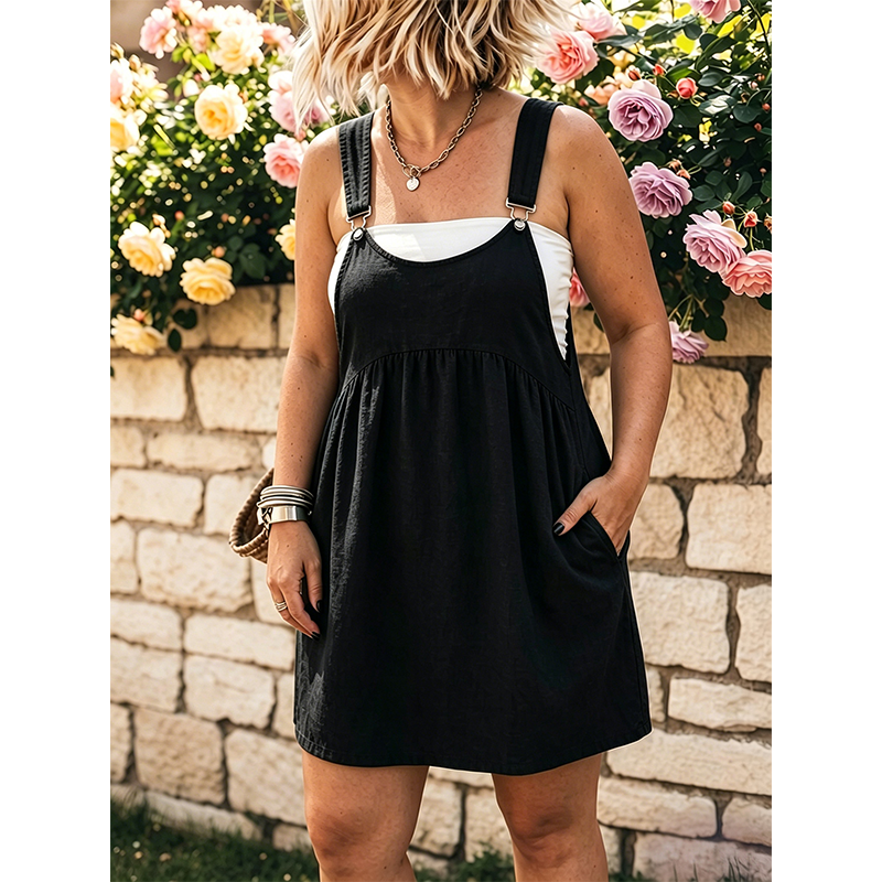 Women's Casual Overall Pinafore Dress