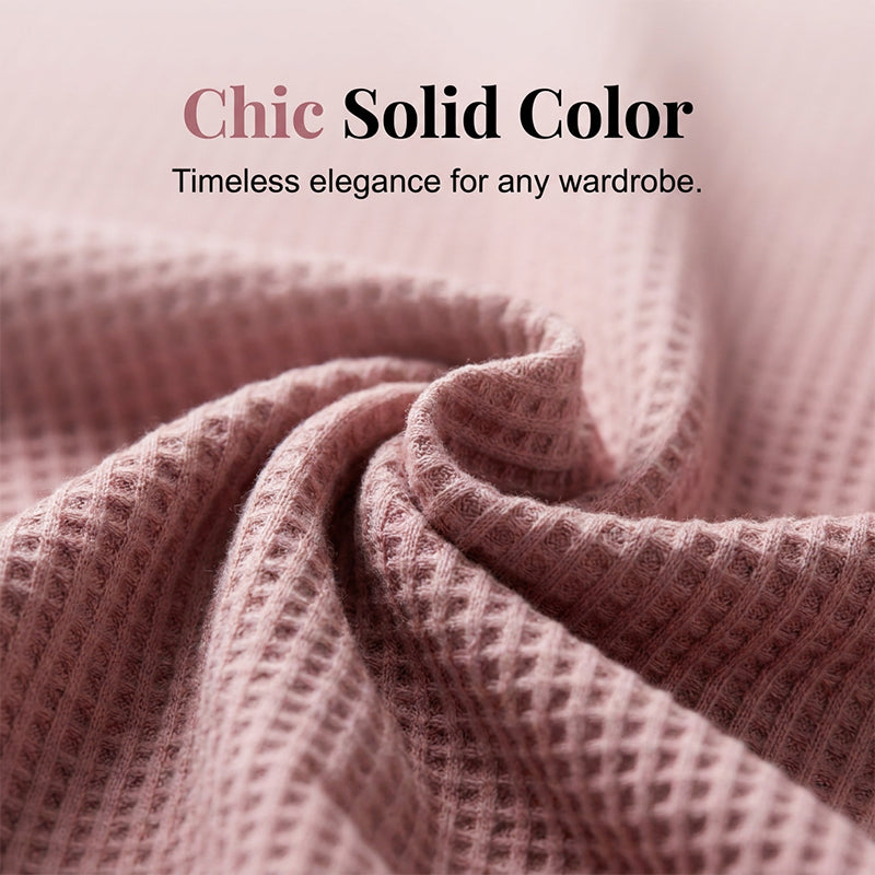 Women's Casual Breathable Waffle Knit Top
