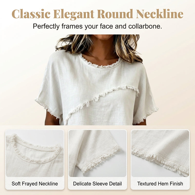 Women’s Summer Top with Raw Edge Paneling