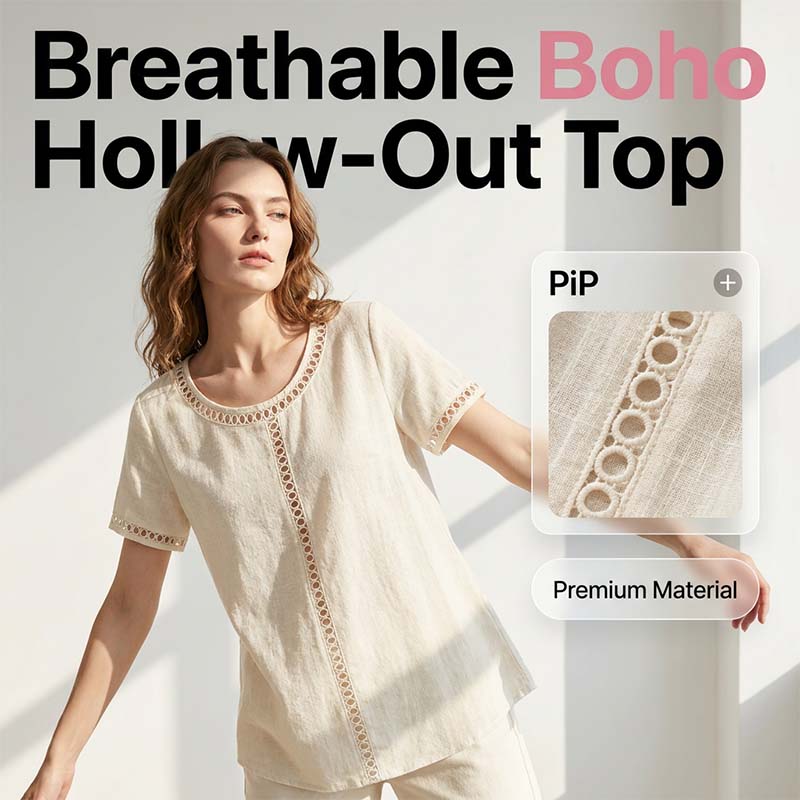 Women's Casual Bohemian Style Hollow-Out Top