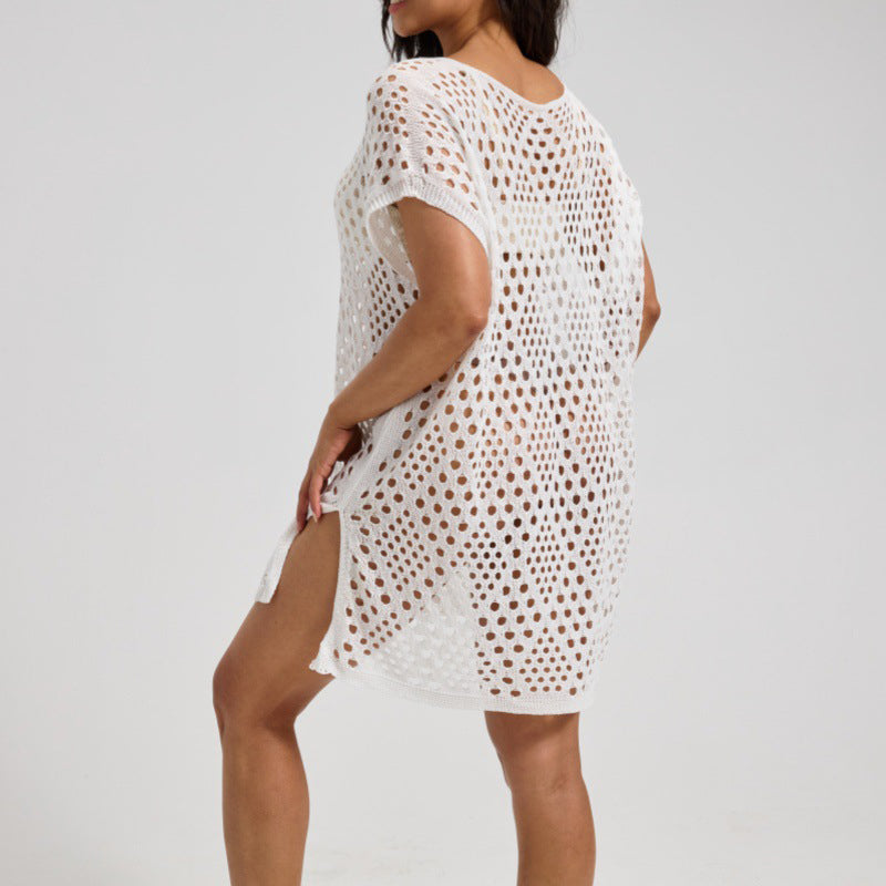 Women‘s Hollow Out Beach Cover Up Crewneck