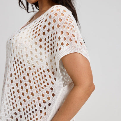 Women‘s Hollow Out Beach Cover Up Crewneck