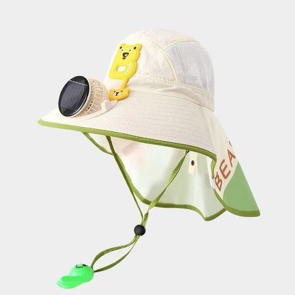 Sun Protection Flap Hat with Built in Cooling Fan