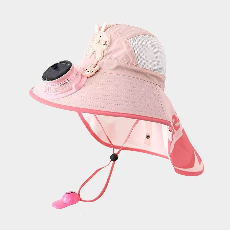 Sun Protection Flap Hat with Built in Cooling Fan