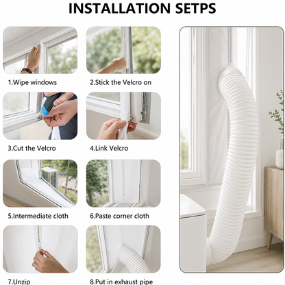Portable AC Window Seal Kit with 2 Zipper Doors