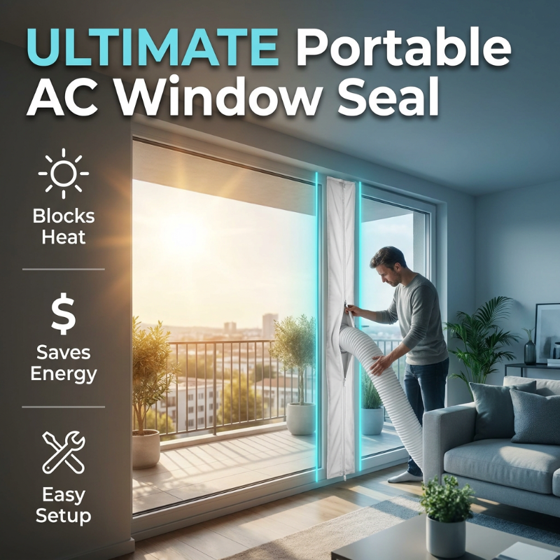 Portable AC Window Seal Kit with 2 Zipper Doors