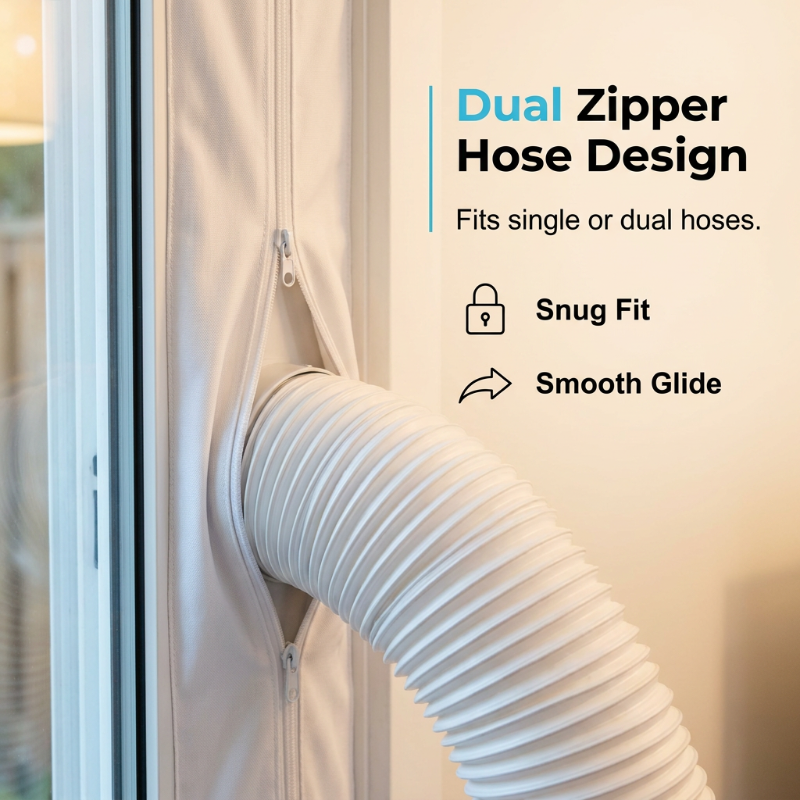 Portable AC Window Seal Kit with 2 Zipper Doors