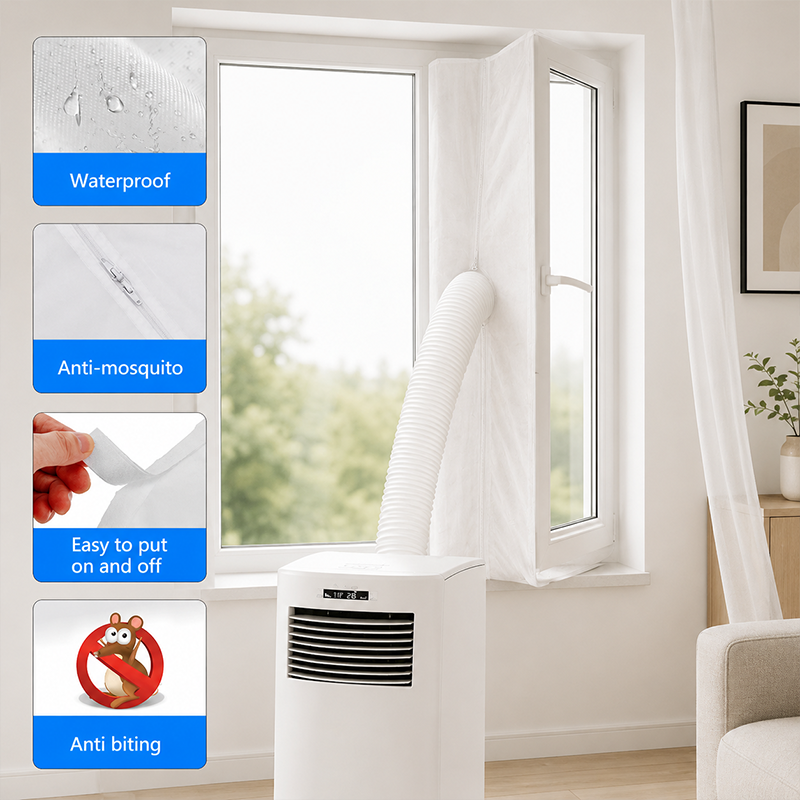 Portable AC Window Seal Kit with 2 Zipper Doors