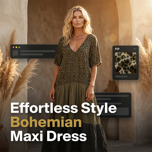 Bohemian Leopard Print Tiered Maxi Dress