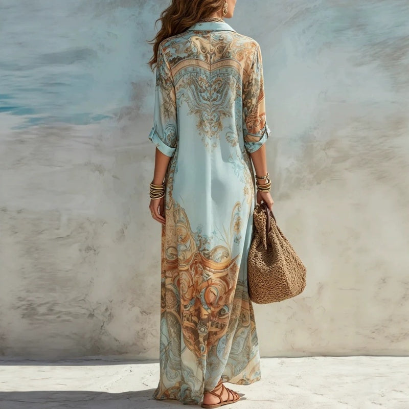 Women's Elegant Retro Print Maxi Dress