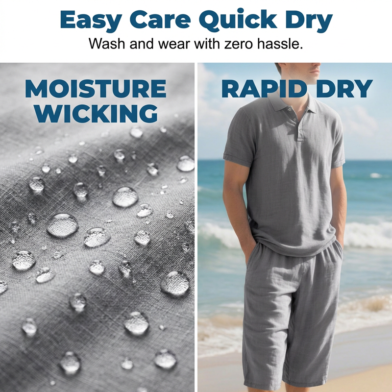 Men's Linen Shirt and Casual Pants Set