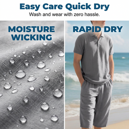 Men's Linen Shirt and Casual Pants Set