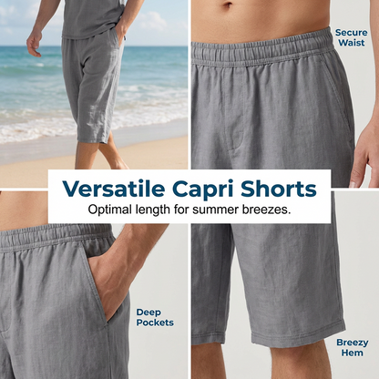 Men's Linen Shirt and Casual Pants Set