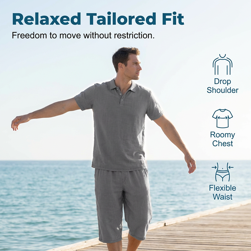 Men's Linen Shirt and Casual Pants Set