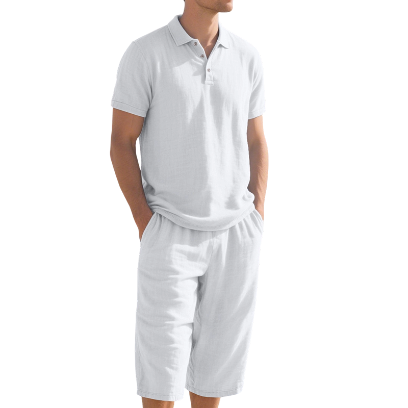 Men's Linen Shirt and Casual Pants Set