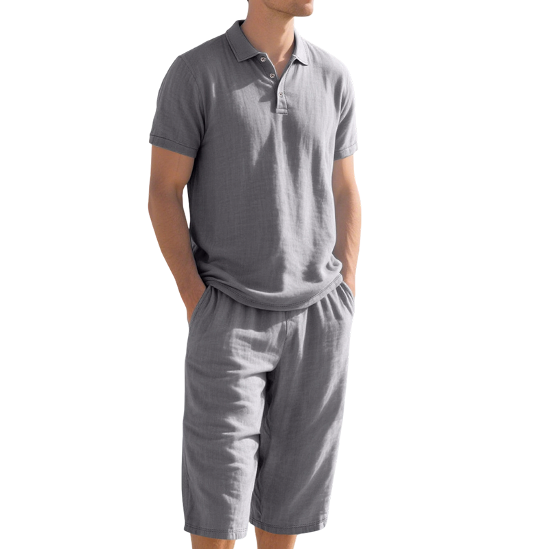 Men's Linen Shirt and Casual Pants Set