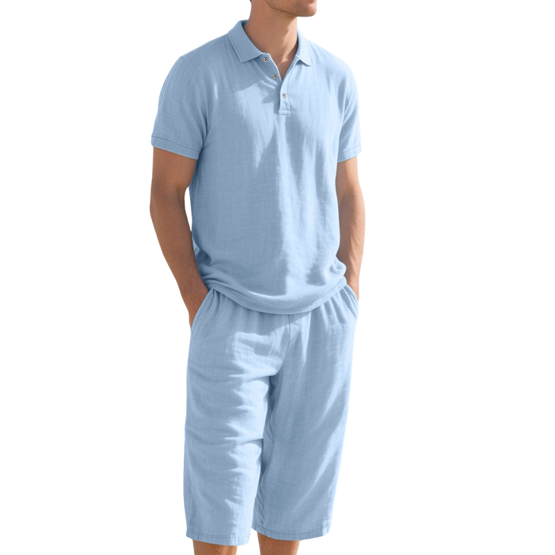 Men's Linen Shirt and Casual Pants Set