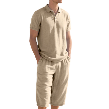 Men's Linen Shirt and Casual Pants Set