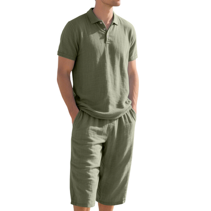 Men's Linen Shirt and Casual Pants Set