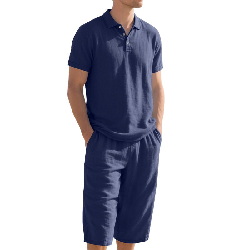 Men's Linen Shirt and Casual Pants Set