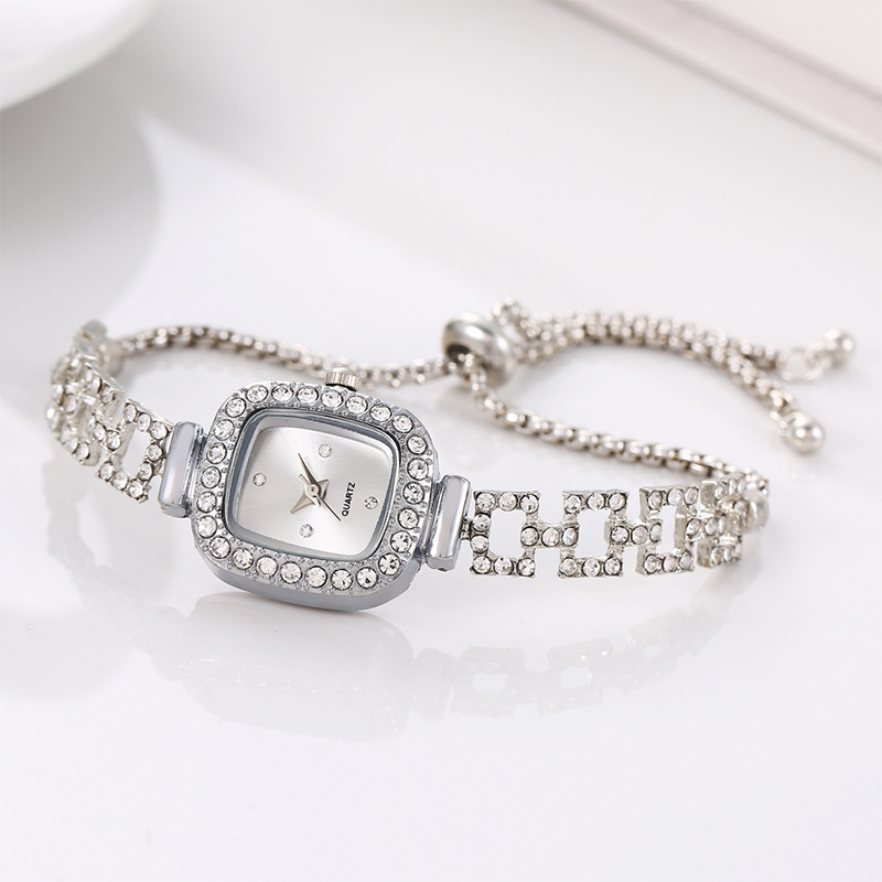 Women Drawstring Bracelet Watch Square Quartz
