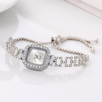 Women Drawstring Bracelet Watch Square Quartz