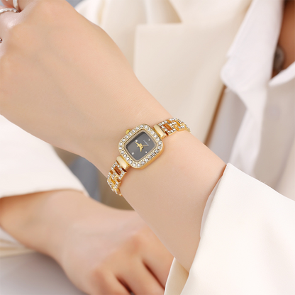 Women Drawstring Bracelet Watch Square Quartz