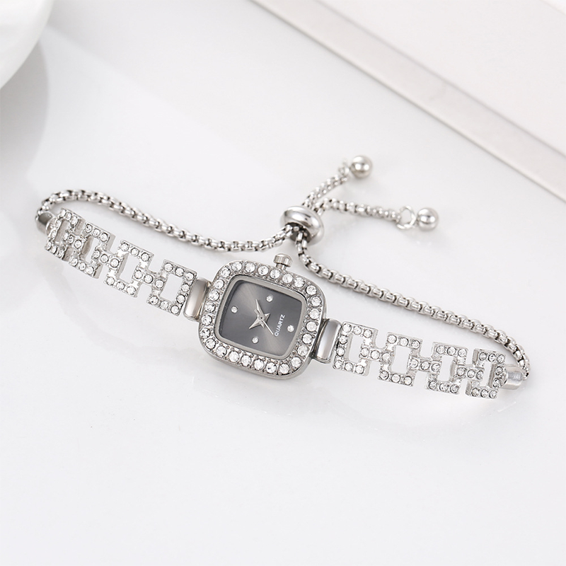 Women Drawstring Bracelet Watch Square Quartz