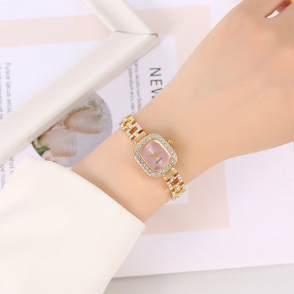 Women Drawstring Bracelet Watch Square Quartz