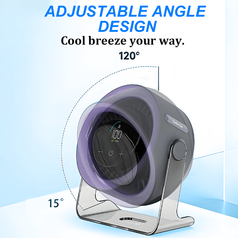 100-Speed Mini Desk Fan with Digital Display