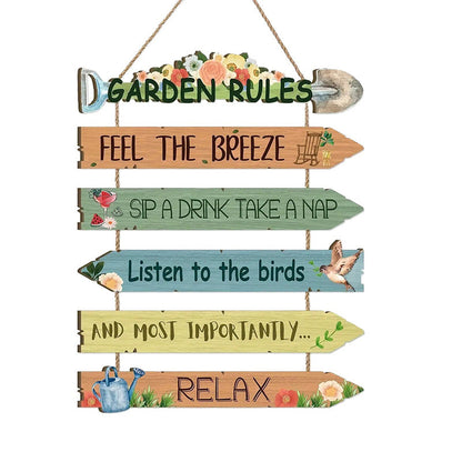 Rustic Wooden Garden Hanging Sign Wall Decor Plaque