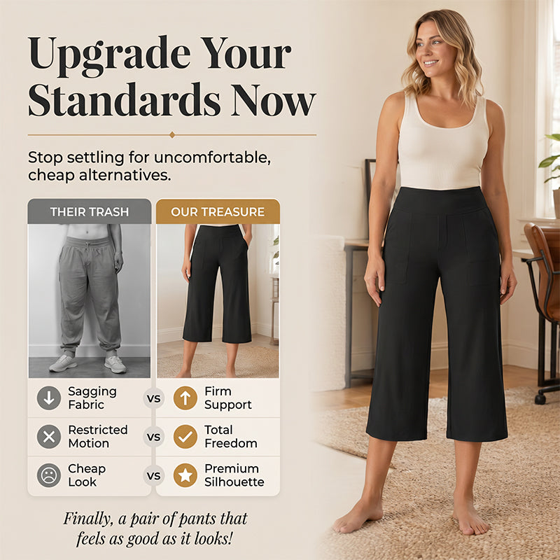 Women's High-Waisted Stretch Cropped Pants