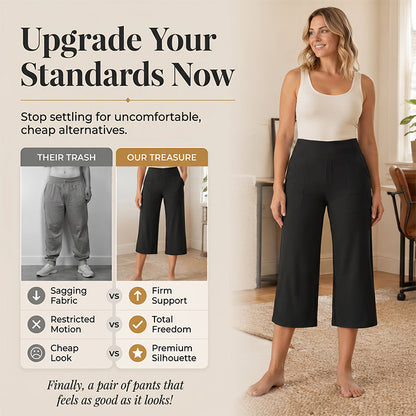 Women's High-Waisted Stretch Cropped Pants