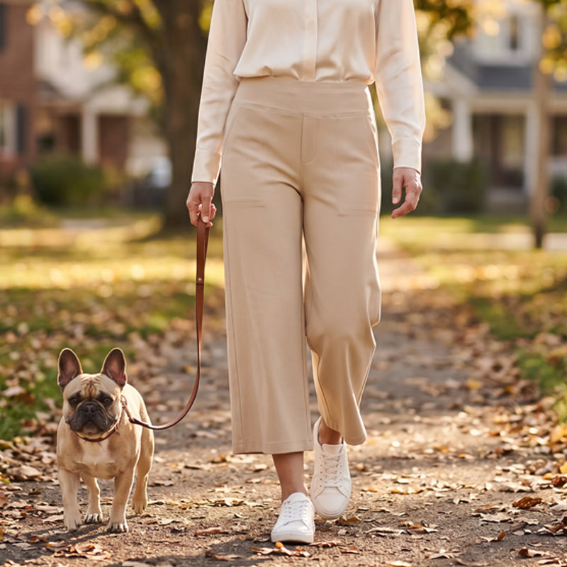 Women's High-Waisted Stretch Cropped Pants