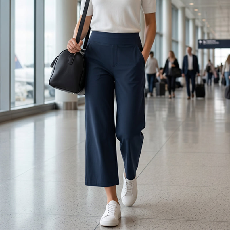 Women's High-Waisted Stretch Cropped Pants