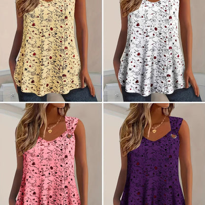 Women's Summer Floral Print Tank Top