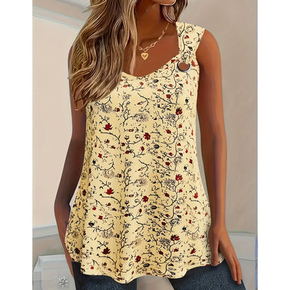 Women's Summer Floral Print Tank Top